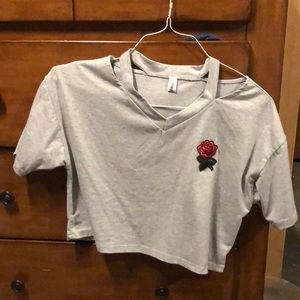 Crop top with flower